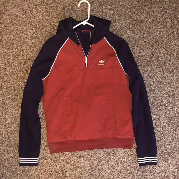 Adidas pullover quarter zip rain coat